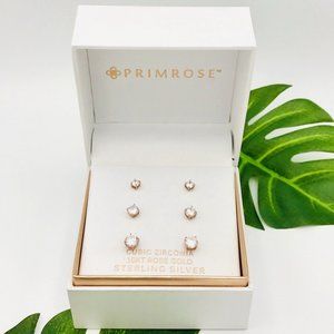 Primrose 18K Rose Gold Cubic Zirconia Earring Set